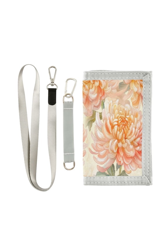 Cloth Purse Boys' Novelty Wallets Girls' Novelty Wallets Men's Wallets Women's Wallets Card Wallet Cash Wallet Student ID Bag Coin Wallet Orange Chrysanthemums