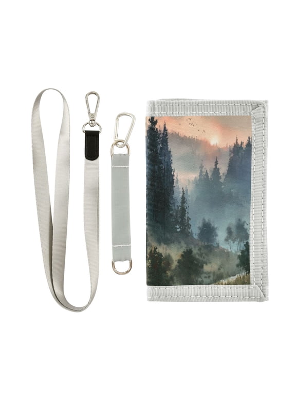 Cloth Purse Boys' Novelty Wallets Girls' Novelty Wallets Men's Wallets Women's Wallets Card Wallet Cash Wallet Student ID Bag Coin Wallet Pine Twilight Woods