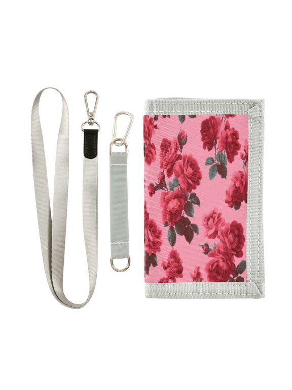 Cloth Purse Boys' Novelty Wallets Girls' Novelty Wallets Men's Wallets Women's Wallets Card Wallet Cash Wallet Student ID Bag Coin Wallet Red Rose Ink