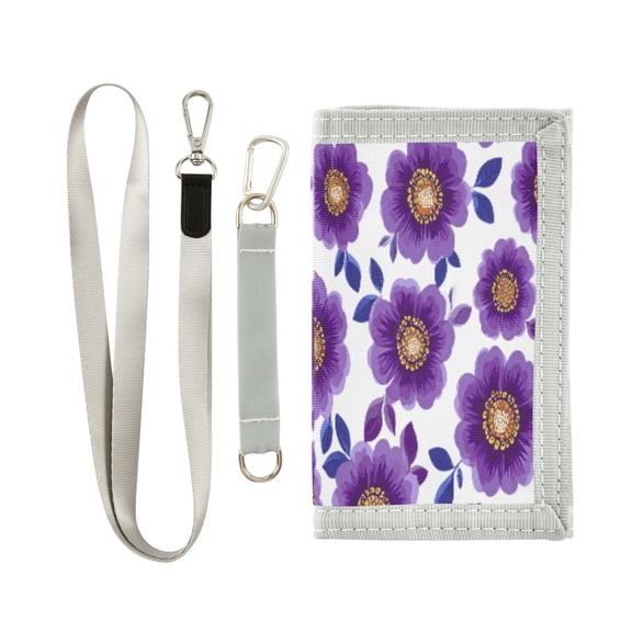 Cloth Purse Boys' Novelty Wallets Girls' Novelty Wallets Men's Wallets Women's Wallets Card Wallet Cash Wallet Student ID Bag Coin Wallet Retro Groovy Purple Daisies
