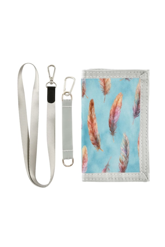 Cloth Purse Boys' Novelty Wallets Girls' Novelty Wallets Men's Wallets Women's Wallets Card Wallet Cash Wallet Student ID Bag Coin Wallet Seamless Watercolor Feather
