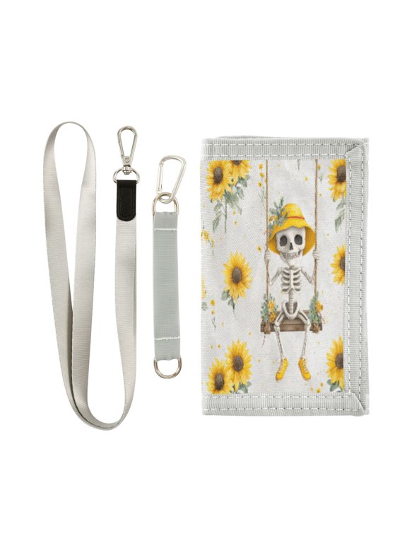 Cloth Purse Boys' Novelty Wallets Girls' Novelty Wallets Men's Wallets Women's Wallets Card Wallet Cash Wallet Student ID Bag Coin Wallet Skull Sunflower