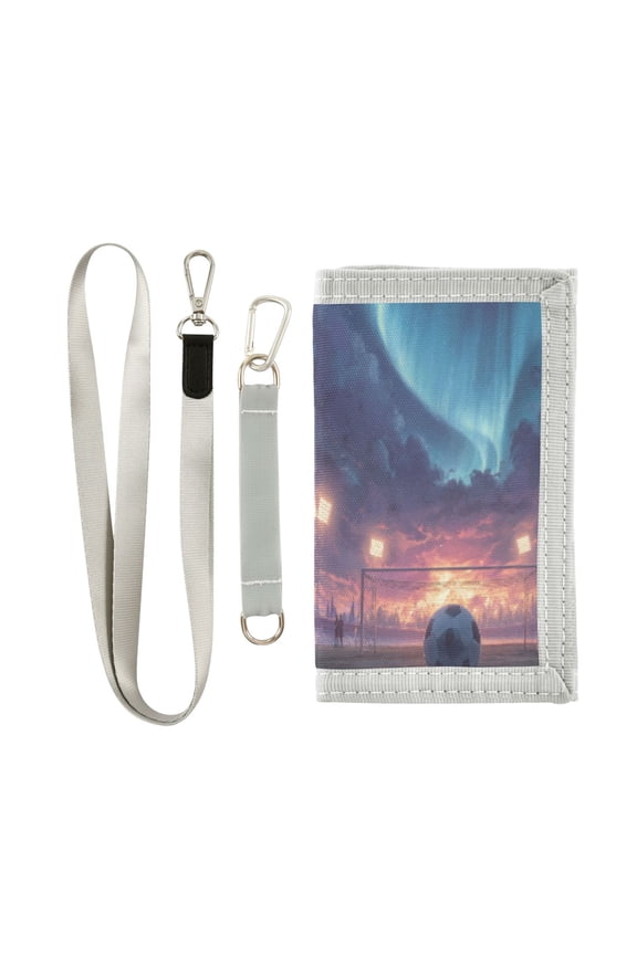 Cloth Purse Boys' Novelty Wallets Girls' Novelty Wallets Men's Wallets Women's Wallets Card Wallet Cash Wallet Student ID Bag Coin Wallet Soccer Ball Aurora Borealis