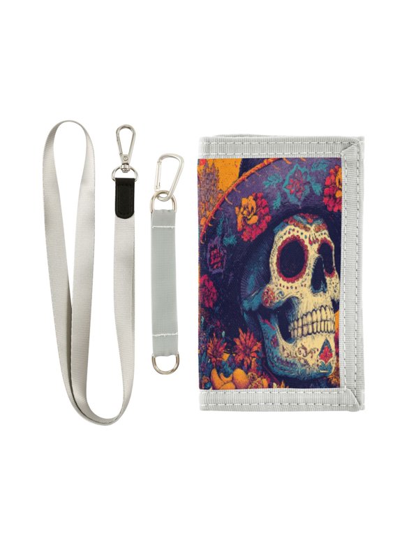 Cloth Purse Boys' Novelty Wallets Girls' Novelty Wallets Men's Wallets Women's Wallets Card Wallet Cash Wallet Student ID Bag Coin Wallet Sugar Skull Colorful