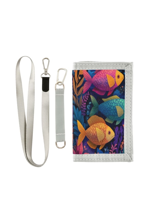 Cloth Purse Boys' Novelty Wallets Girls' Novelty Wallets Men's Wallets Women's Wallets Card Wallet Cash Wallet Student ID Bag Coin Wallet Three Colorful Fish