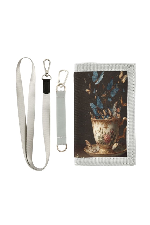 Cloth Purse Boys' Novelty Wallets Girls' Novelty Wallets Men's Wallets Women's Wallets Card Wallet Cash Wallet Student ID Bag Coin Wallet Vintage Teacup Butterflies