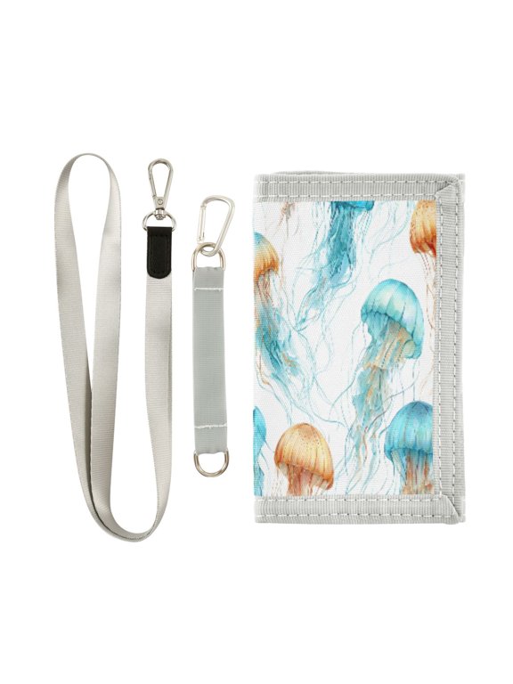 Cloth Purse Boys' Novelty Wallets Girls' Novelty Wallets Men's Wallets Women's Wallets Card Wallet Cash Wallet Student ID Bag Coin Wallet Watercolor Jellyfish Colors