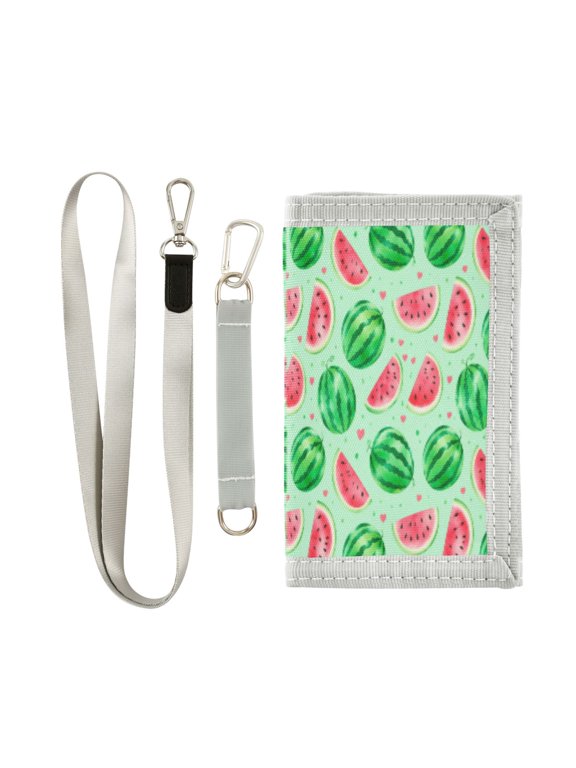 Cloth Purse Boys' Novelty Wallets Girls' Novelty Wallets Men's Wallets Women's Wallets Card Wallet Cash Wallet Student ID Bag Coin Wallet Watermelon Fruit Green