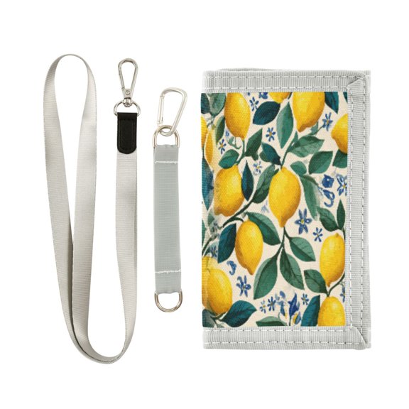 Cloth Purse Boys' Novelty Wallets Girls' Novelty Wallets Men's Wallets Women's Wallets Card Wallet Cash Wallet Student ID Bag Coin Wallet Yellow Lemon Seamless
