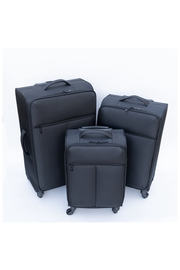Cloth Suitcase Black - Softside Luggage with 360 Wheels, Waterproof, Wear-Resistant, Adjustable Handle - Travel Carry On