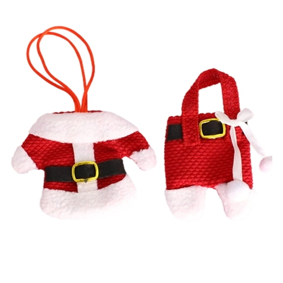 Cloth Tableware Festive Dining Utensil Holder Napkin Wrap For Holiday Party Dinner Decoration Red