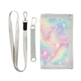 thumbnail image 1 of Cloth Wallet with Lanyard & Multiple Compartments Fashion Purse Zipper Clutch Bag for Cash Cards Coins Cute Pastel Rainbow Background, 1 of 7
