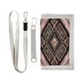 thumbnail image 1 of Cloth Wallet with Lanyard & Multiple Compartments Fashion Purse Zipper Clutch Bag for Cash Cards Coins Retro Style Shape Pattern, 1 of 6