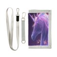thumbnail image 1 of Cloth Wallet with Lanyard & Multiple Compartments Fashion Purse Zipper Clutch Bag for Cash Cards Coins Unicorn with Rainbow Mane, 1 of 7