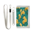thumbnail image 1 of Cloth Wallet with Lanyard & Multiple Compartments Fashion Purse Zipper Clutch Bag for Cash Cards Coins Vintage Yellow Rose Pattern, 1 of 7