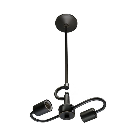 Cloth & Wire Oil Rubbed Bronze 2-Light Pendant Light Fixture for Home Lightning