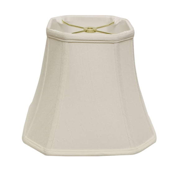 Slant Cut Corner Square Bell Softback Lampshade with Washer Fitter, White