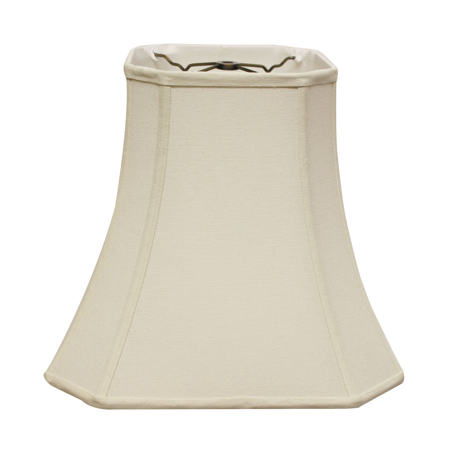 Natural Linen Bell Lamp Shade with Cut Corner Square Design, 16" Bottom Diameter