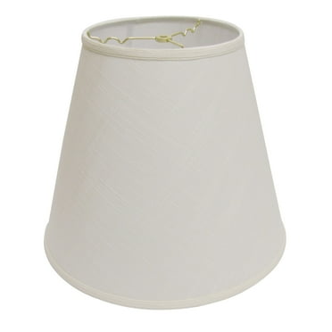 Cloth & Wire Deep Cone Hardback Lampshade with Washer Fitter, White Fabric Lampshade for Table Lamps, Natural Linen, 9" Top x 16" Bottom x 14" Height