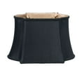thumbnail image 1 of Cloth & Wire Fancy Oblong Softback Lampshade with Washer Fitter, Black Natural Fabric Lampshade with Bronze Lining for Table Lamps, 7.25x11.375" Top x 8.875x14" Bottom x 8.875" Height, 1 of 3