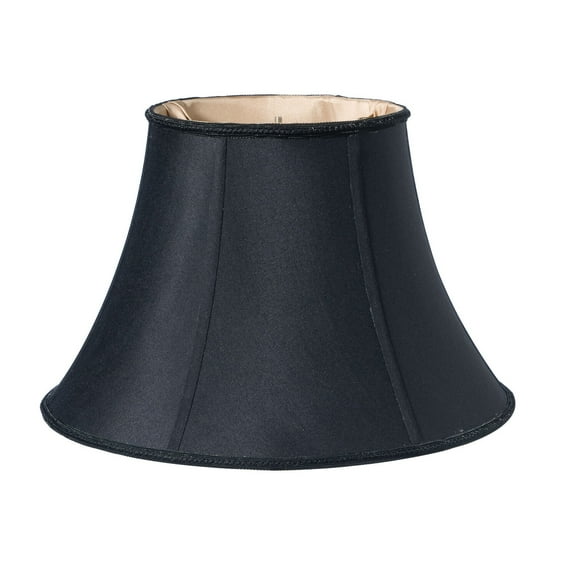 12"W Shantung Fabric Slant Oval Softback Lampshade in Black/Bronze Lining