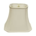 thumbnail image 1 of Cloth & Wire Cut Corner Rectangle Bell Softback Lampshade with Washer Fitter, White Natural Fabric Lampshade for Table Lamps, 9" Top x 16" Bottom x 12" Height, 1 of 3