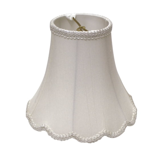 Cloth & Wire Fancy Oblong Softback Lampshade with Washer Fitter, White Natural Fabric Lampshade for Table Lamps, 9" Top x 18" Bottom x 13" Height