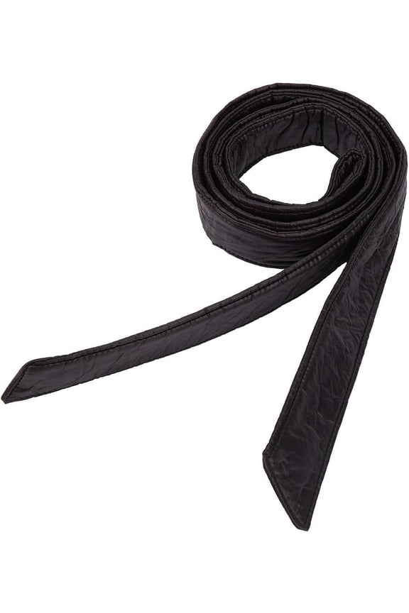 Cloth Wrap Around Waist Band Tie Knot Cinch Belt for Down Garment Black 71-5/8 inch(182cm) for DIY