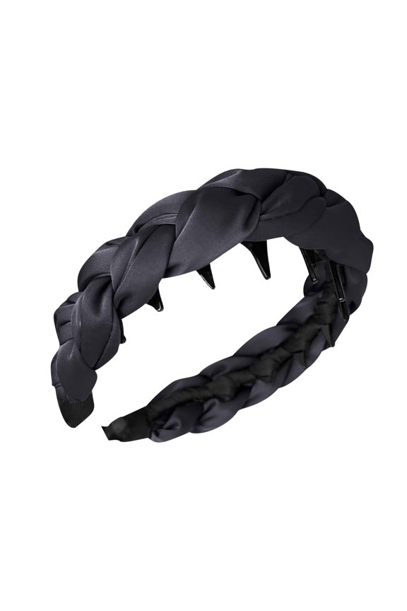 Cloth Wrapped Wavy Hairband with Teeth Comb Textured Plastic Headband for Women Non-Slip Hair Accessory Decorative Hair Pin for Long Short Curly Straight Hair Party Work School Gift