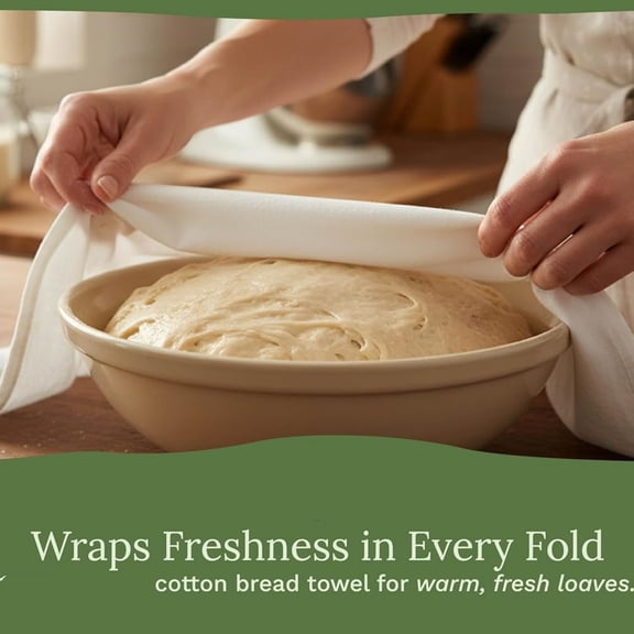 Cloth for Rising - Breathable Tea Towel for Bread Making - Unbleached Baking Towels - Bread Basket Cloth Napkin - 27"x27" (Natural - 5 Pack