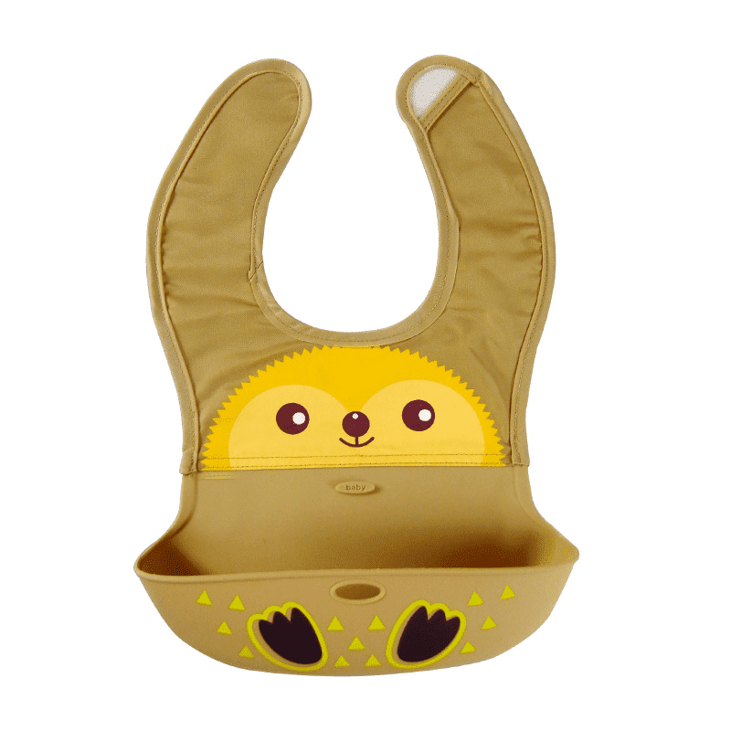 Cloth with silicone bib - Hedgehog