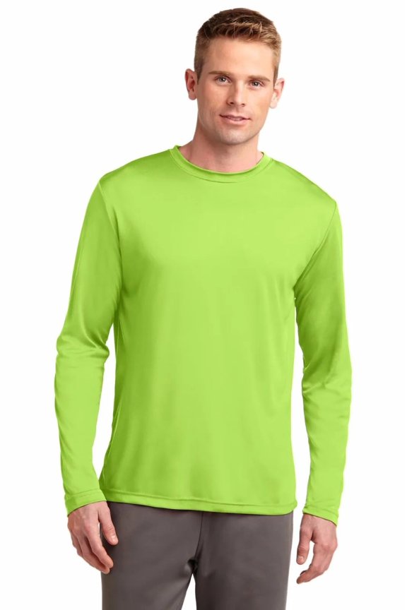 Mens Long Sleeve Tee Shirts Moisture Wicking Dry Fit T-Shirts Available in Big & Tall, XS, Lime Shock