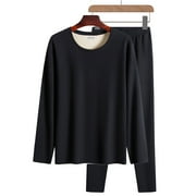 Black and Friday Deals Clothes under $5 GaThRRgYP Thermal Underwear for Men Plus Size,Men Casual Solid Pullover Round Neck High Elasticity Keep Warml Underwear Tops and Pants Suit Clearance