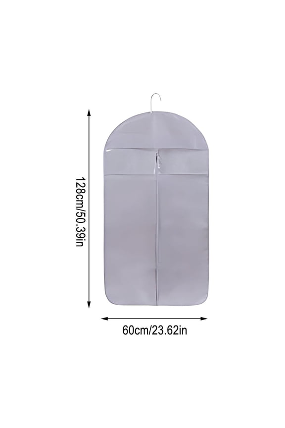 Clothes Cover Hanging Transparent Bag | Wardrobe Garment Protector | Dustproof Suit Cover with Zipper | Space-Saving Storage for Coats Dresses Formal Wear | 1 Pack | Clear Durable Household Closet