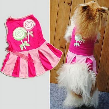 Clothes Dog Hoodies Candy Pattern Doggie Dress Skirt S Puppy Apparel Pet clothes Pet Vest DOPI(2Pack)