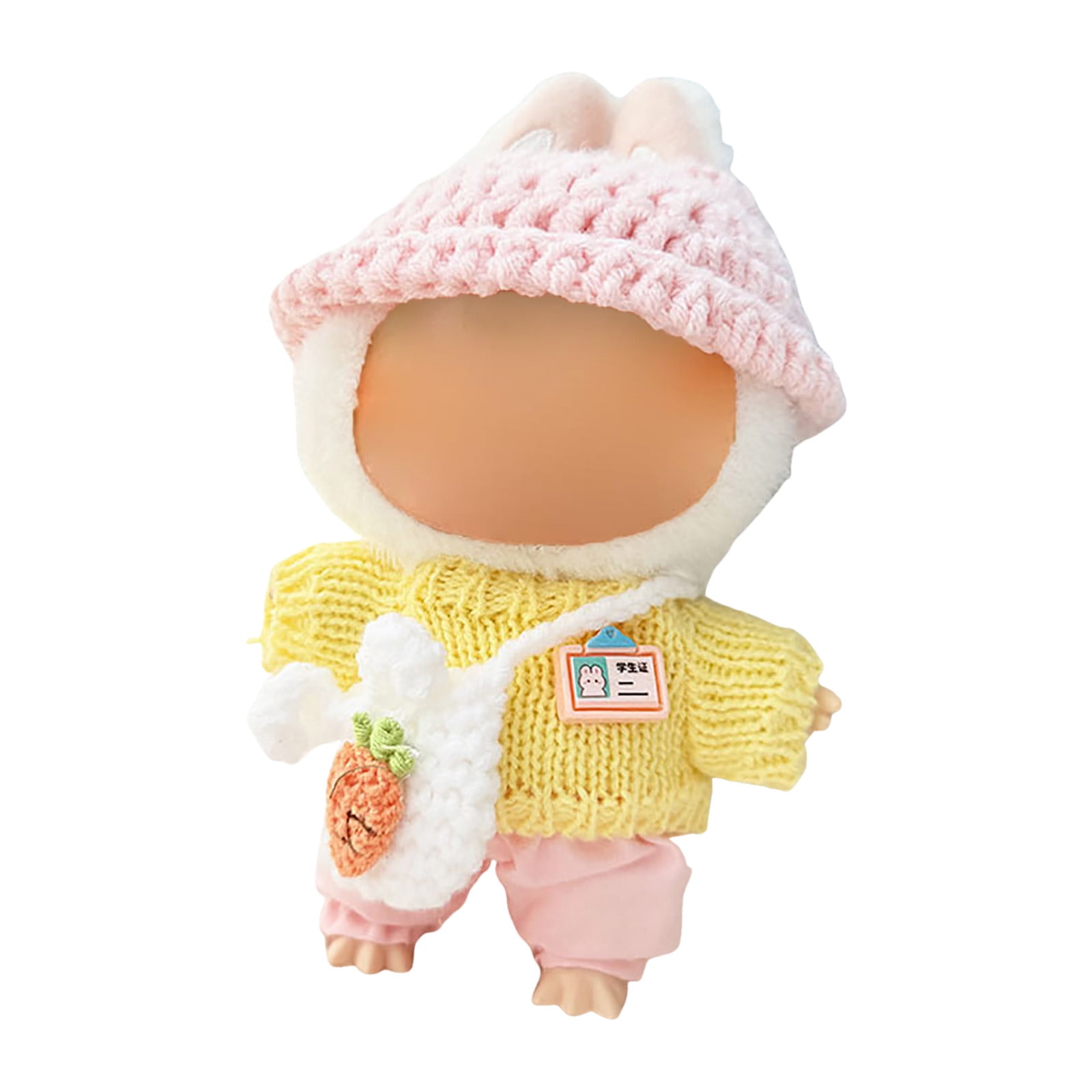 Handmade Crochet Doll Clothes Set For 17cm Dolls - 3-Piece Outfit With Accessories, Premium Quality (Style C)