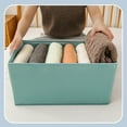 thumbnail image 1 of Clothes Drawer Organizer, Underwear Closet Divider, Cloth Storage Box, 6 Compartments, Sturdy With Cardboard Backing, Foldable, Suitable For Organizing Underwear Bras Scarves, 1 of 7