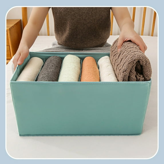 Clothes Drawer Organizer, Underwear Closet Divider, Cloth Storage Box, 6 Compartments, Sturdy With Cardboard Backing, Foldable, Suitable For Organizing Underwear Bras Scarves
