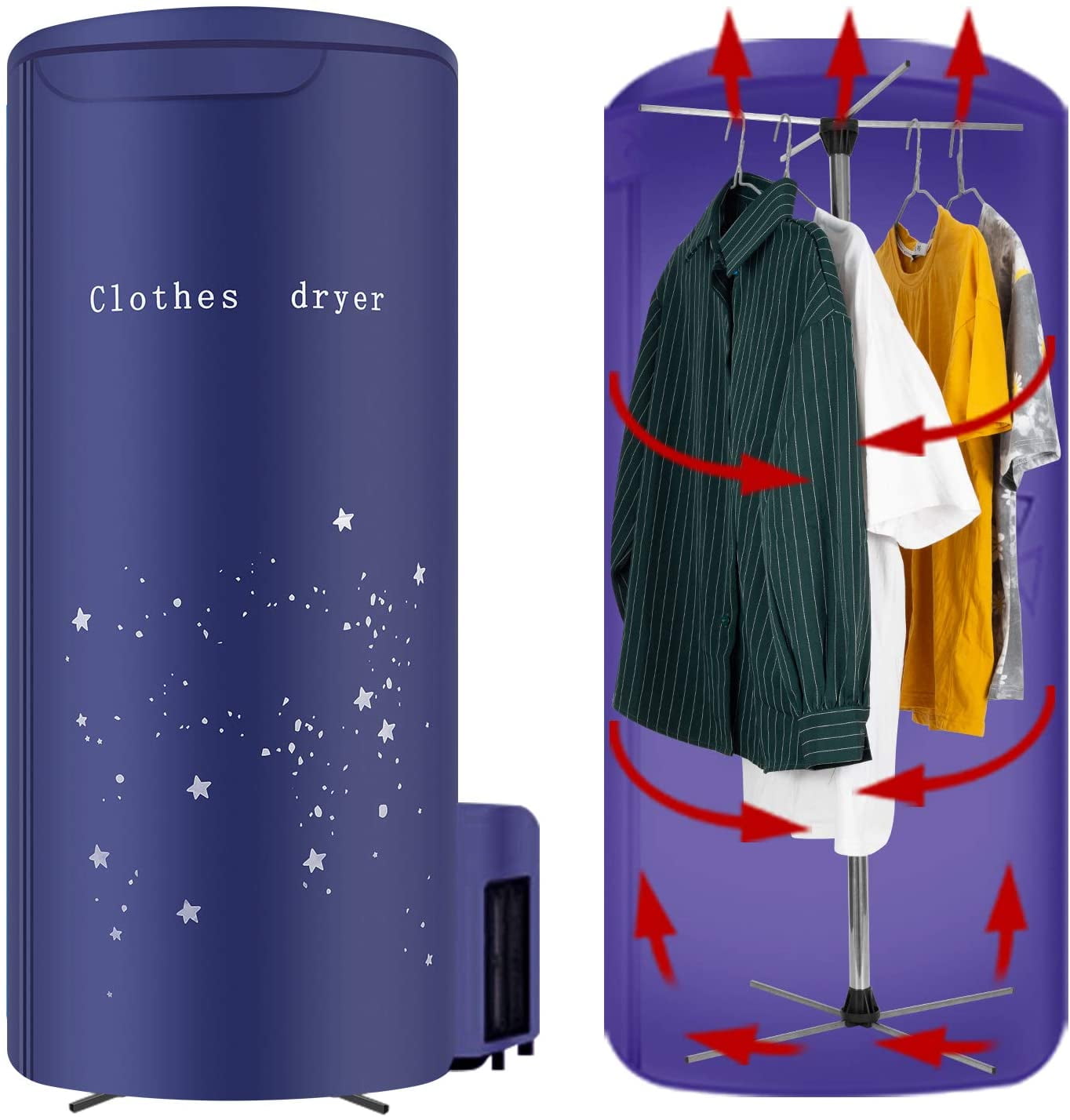 Nekithia 900W Compact Portable Electric Clothes Dryer, Small Travel