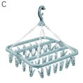 thumbnail image 1 of Clothes Drying Hanger With 32 Clips Multifunctional Household Windproof Socks' Clip Drying Rack Drying Hanger, 1 of 9