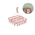 thumbnail image 1 of Clothes Drying Hanger with 32 Clips and Drip Foldable Hanging Rack (Light Pink), 1 of 8