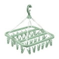 thumbnail image 1 of Clothes Drying Hanger with 32 Clips and Drip Foldable Hanging Rack Saving Closet Organization And Storage, 1 of 7