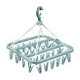 thumbnail image 1 of Clothes Drying Hanger with 32 Clips and Drip Foldable Hanging Rack Saving Closet Organization And Storage, 1 of 7