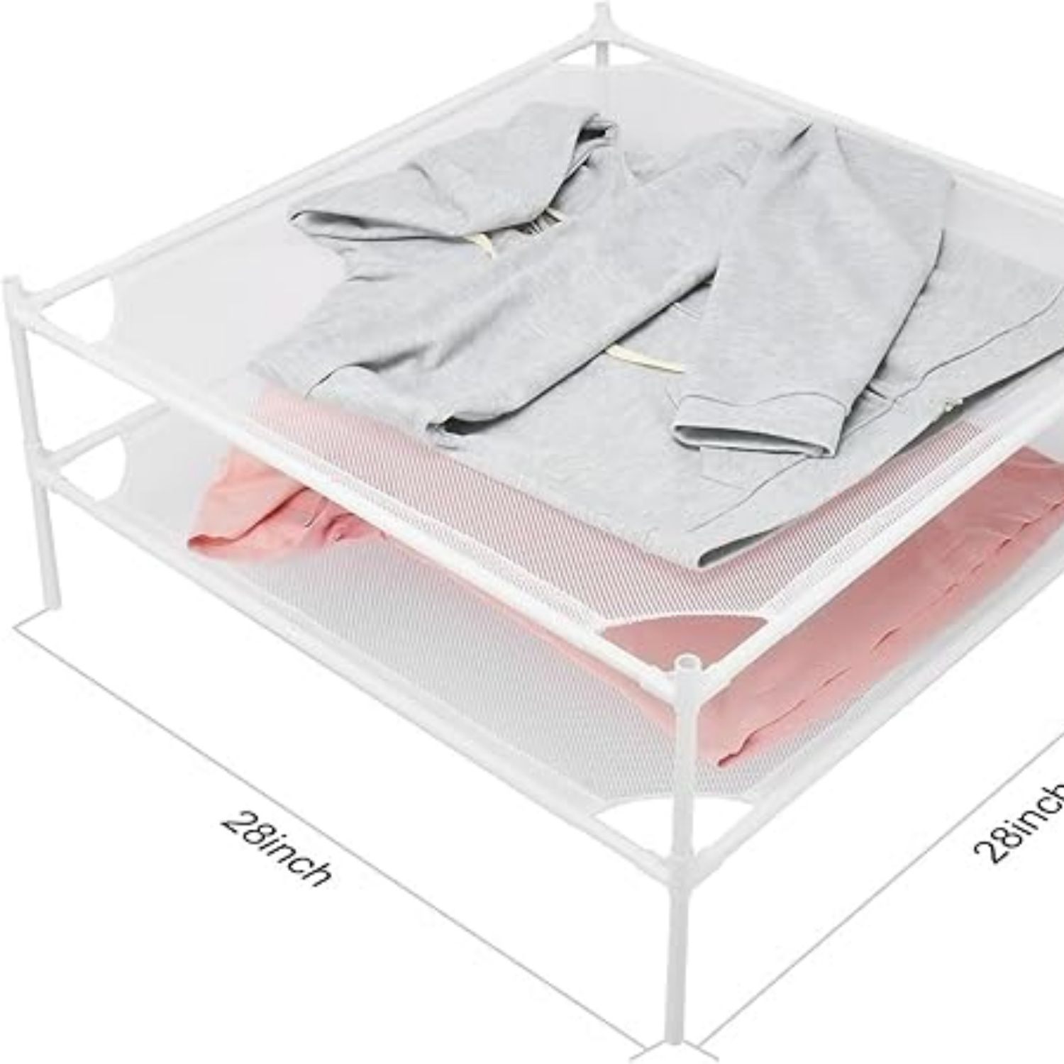 Clothes Drying Rack, 2-Layer Sweater Laundry Drying Rack Flat, Mesh ...
