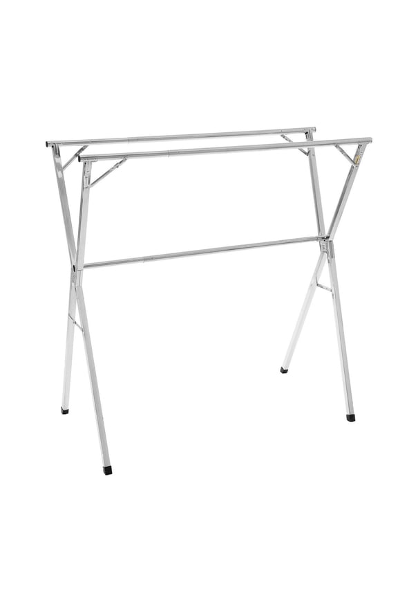 Clothes Drying Rack, 2-Tier Telescopic Laundry Rack, Stainless Steel - 51.2-78.7 Inch Adjustable, Windproof, Portable Indoor/Outdoor Clothes Hanger