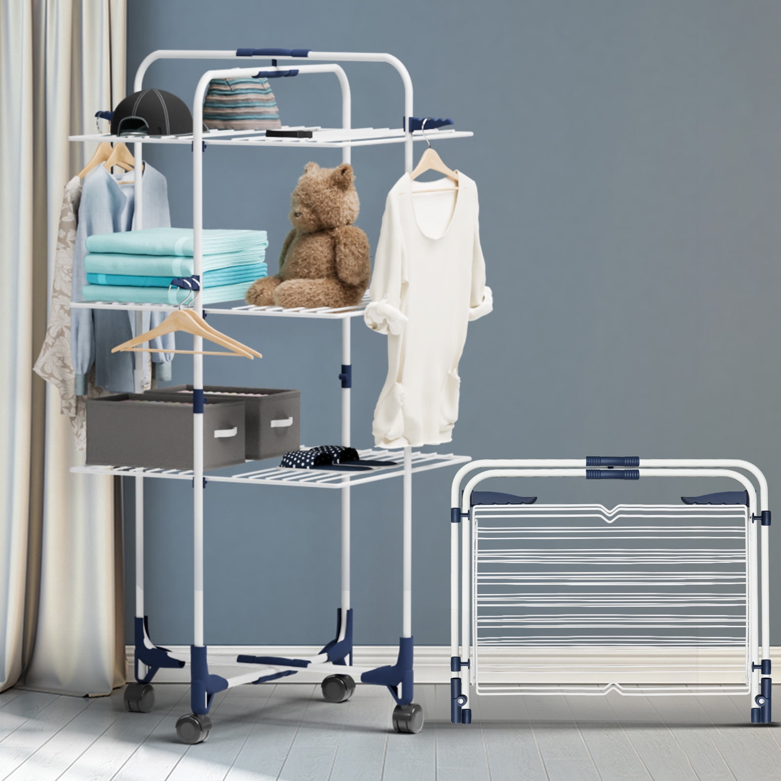 Drying Racks in Laundry Storage Organization White Walmart
