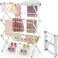 thumbnail image 1 of Clothes Drying Rack, 3-Tier Laundry Drying Rack for Clothes, Expandable Metal Clothing Dryer, Collapsible Towel Rack, Air Drying Rack, White, 1 of 15