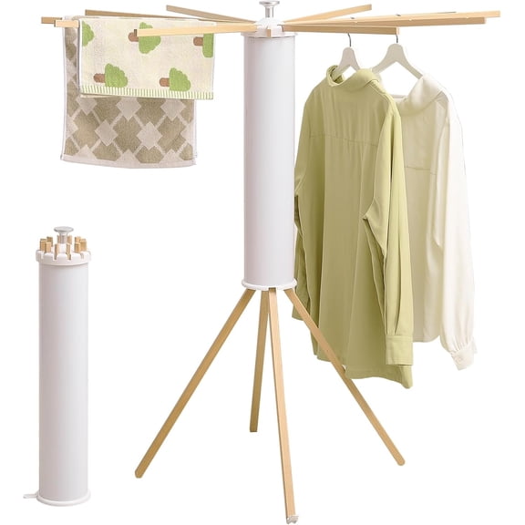 Clothes Drying Rack 4 Legs,Laundry Hanger Dryer Rack,Portable Dry Rack,Foldable Drying Rack-Drying Rack Clothing Laundry Bedroom Household Wooden-12rods