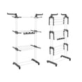 thumbnail image 1 of Clothes Drying Rack 4-Tier Foldable Laundry Rack, Metal Dryer with 24 Rods & Wings, 1 of 7