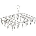 thumbnail image 1 of Clothes Drying Rack, 52 Clips Stainless Steel Laundry Drying Rack Folding Sock Hanger, Underwear Hanger, Clothes Hangers for Drying Towels, Bras, Lingerie, Baby Clothes, 1 of 8